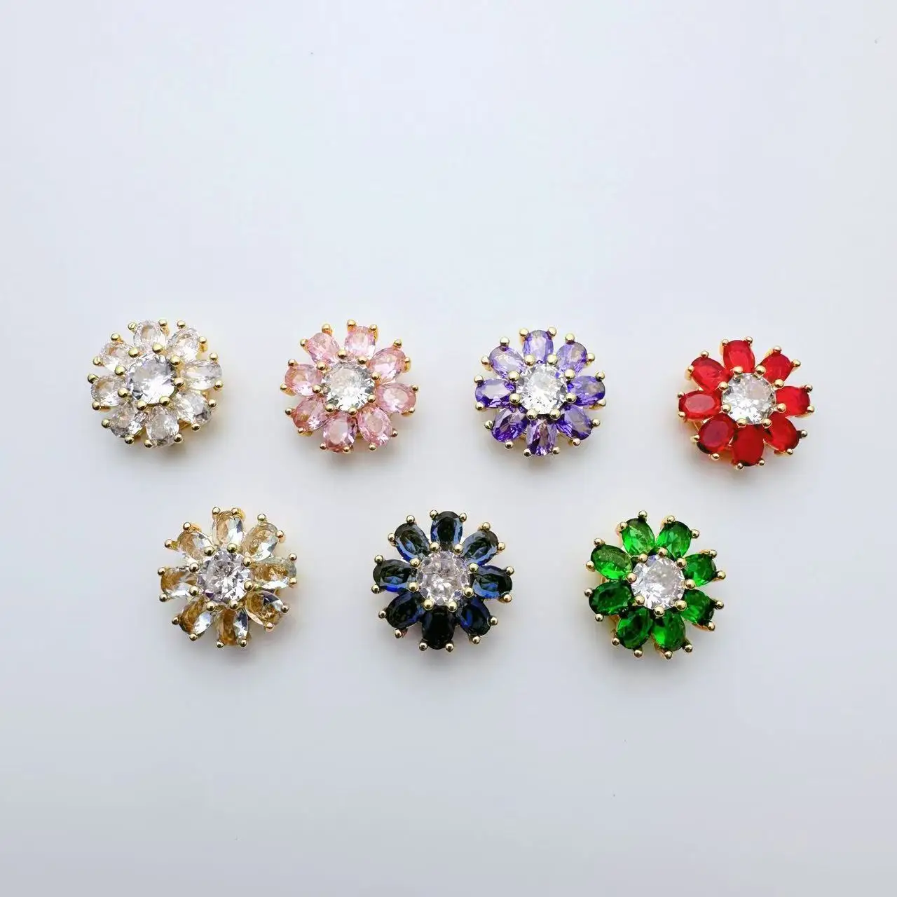 

5 шт., медные инкрустированные цирконом, подсолнухом, многофункциональные ювелирные бусины-разделители, браслет «сделай сам», ожерелье, аксессуары, материал для бисера с кристаллами