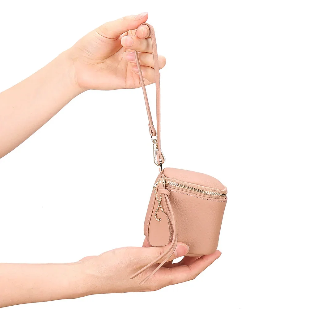 2024 New Leather Ladies Fashion Cosmetic Holding Bucket Mini Dice Bag Coin Purse Women