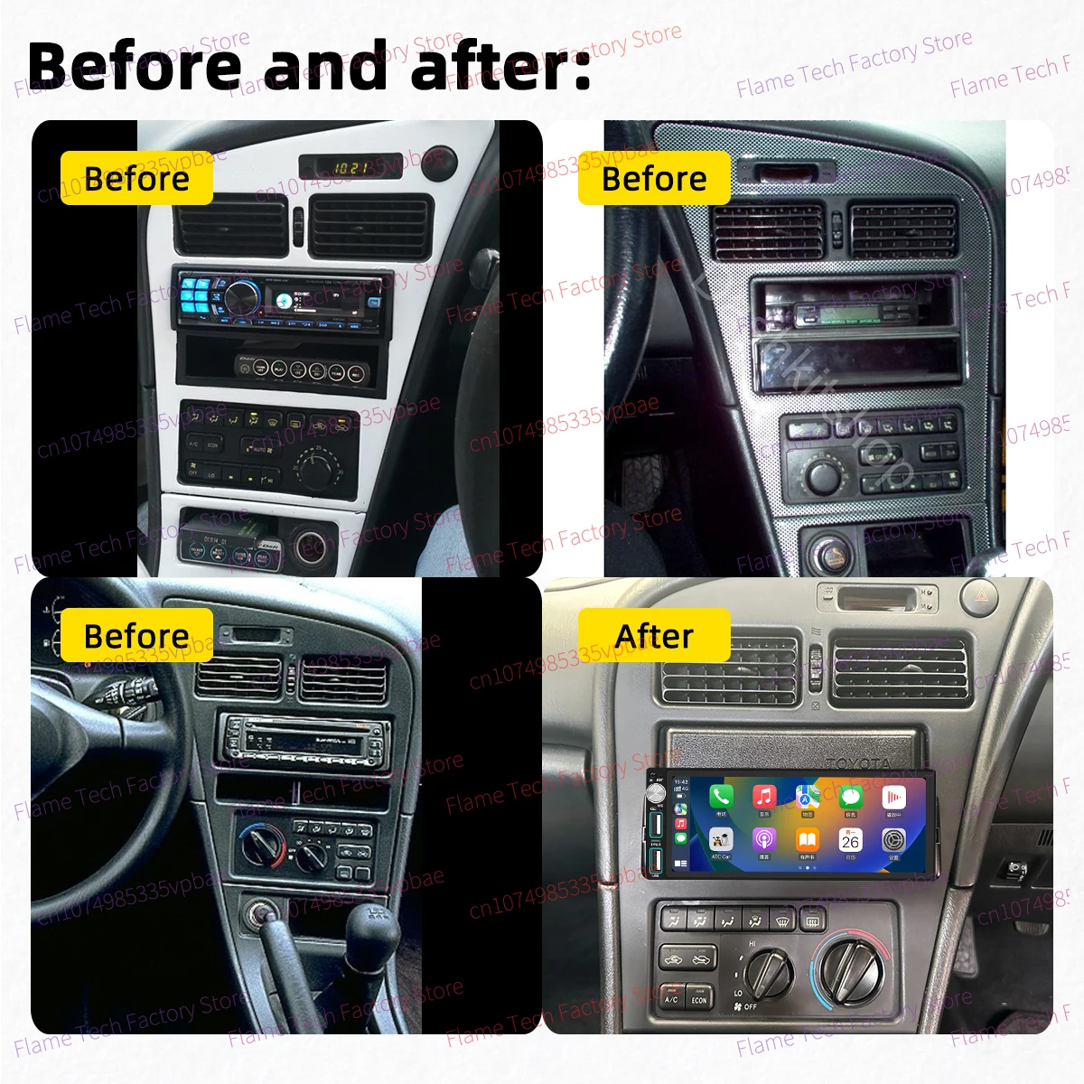 لاسلكي Carplay Autoradio 6.86 "1Din راديو أندرويد سيارة الوسائط المتعددة لتويوتا سيليكا 1994-1999 وحدة رأس ستيريو لتحديد المواقع والملاحة #2