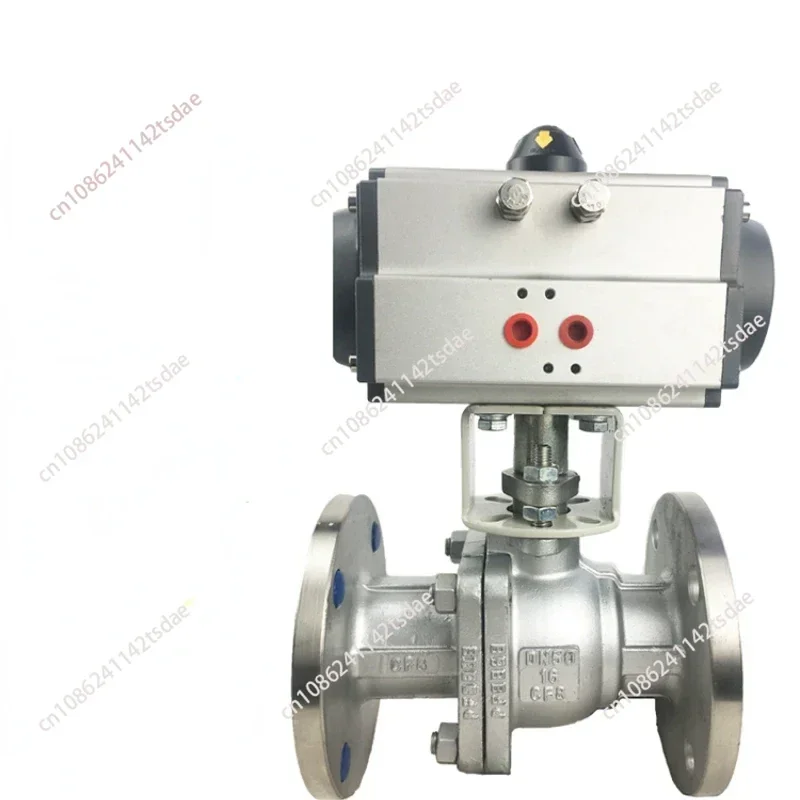 304 Stainless Steel Q641F Pneumatic Flanged Ball Valve dn15 20 25 32 40 50 65 O Type Floating Ball Valve