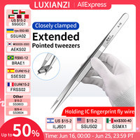 LUXIANZI Precision Stainless Tweezers DIY Hand Tools for Electronics Phone Repair Forceps ESD Anti-static Industrial Tweezers