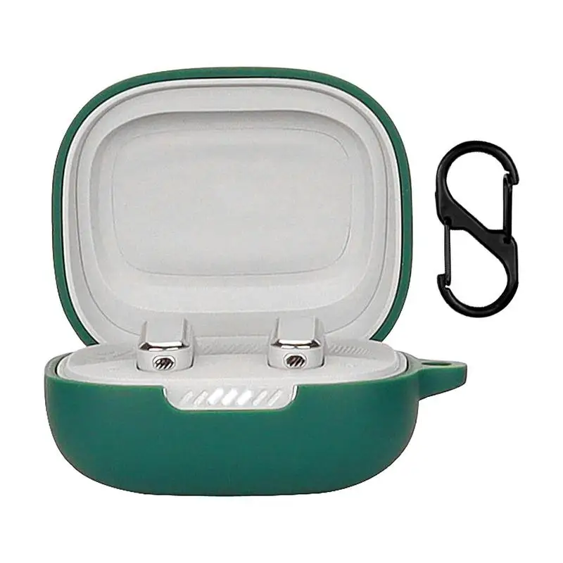 1pc Silicone Case for JBL WAVE FLEX Case Solid Color Protection Earphone Cover with Hook Charging Box Case