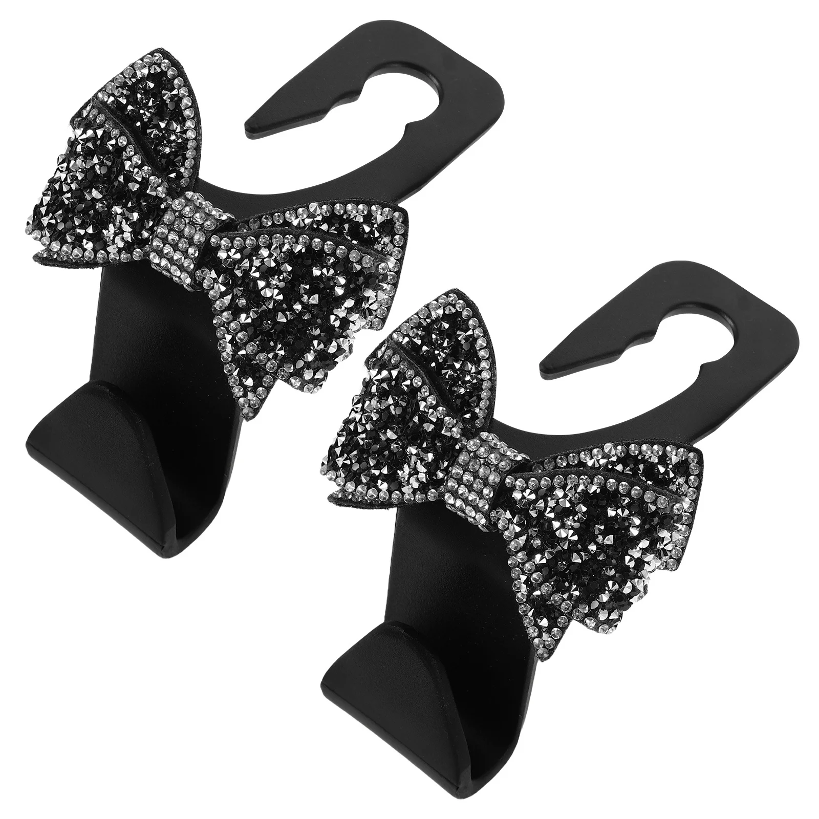

2Pcs Bling Car Seat Headrest Hooks Rhinestone Decorated Plastic Organizer for Backseat Purse Bottle Storage Universal Hanging