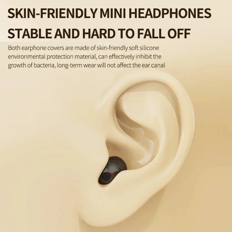 سماعات بلوتوث لاسلكية صغيرة للنوم سماعات TWS مع ميكروفون ستيريو رياضي داخل الأذن سماعة أذن طويلة الاستعداد HD دعوة سماعات الأذن لعبة #5