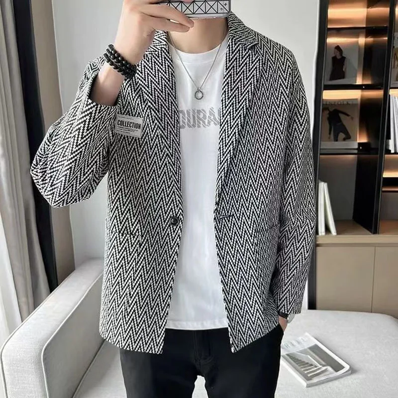 Advanced Sense Casual Men Spring Long Sleeved Tailored Collar Windbreaker Coat 2024 New Wave Cut Loose Commute All-match Jacket