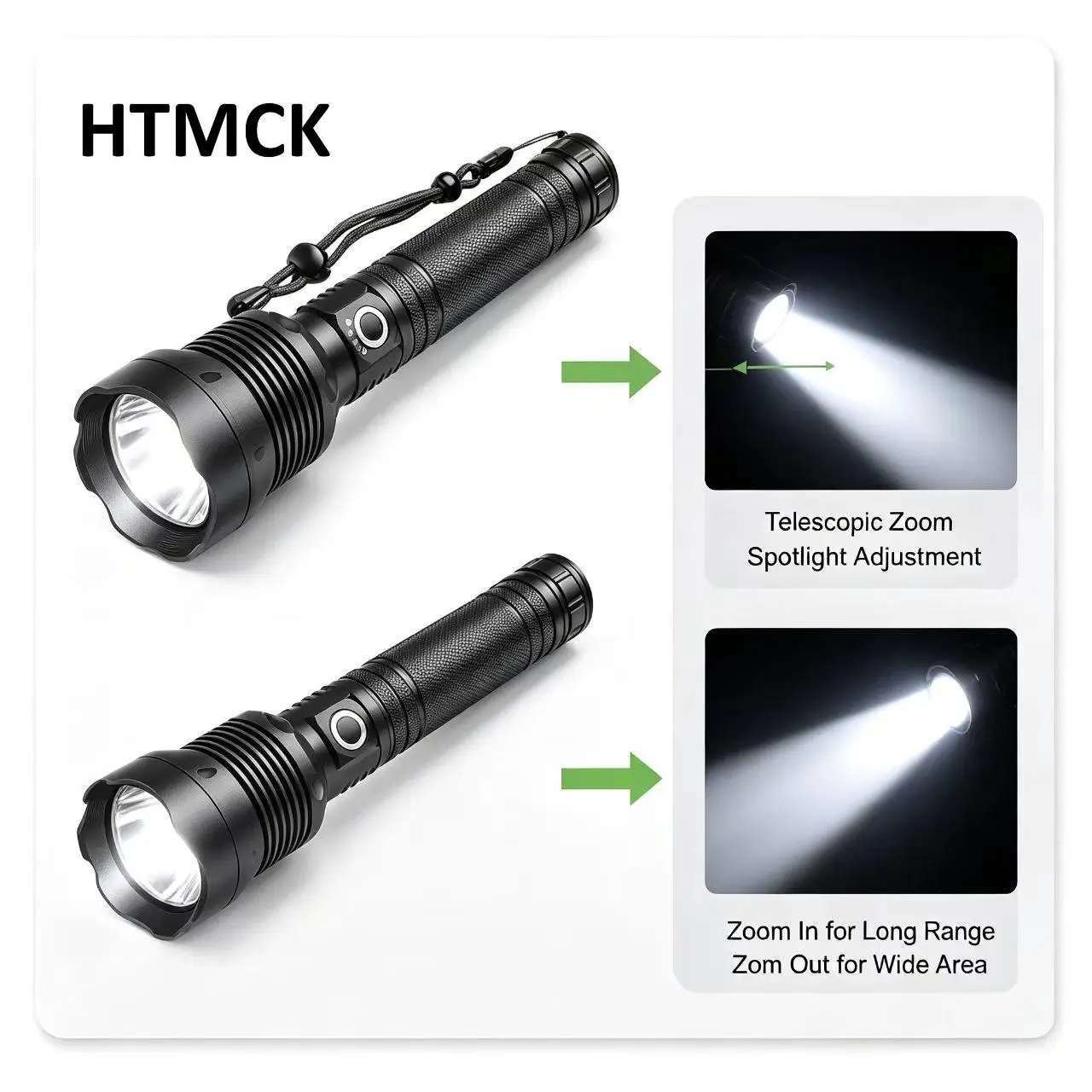 Lanterna LED superpotente e recarregável por USB, modelo XHP70.2, com zoom e bateria 18650 ou 26650, ideal para acampamento.