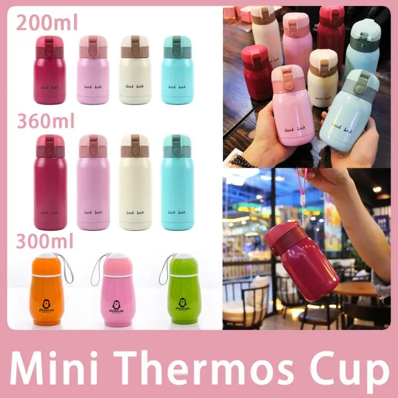 200ml/360ml Mini Thermos Cup Pocket Cup Stainless Steel Thermal Coffee Mug Vacuum Flask Insulated Hot Water Bottle Kids Gift