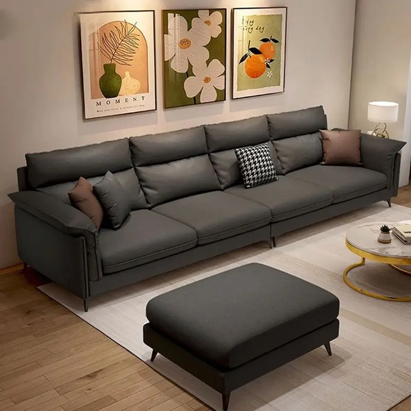 Italian light luxury simple modern technology cloth sofa living room small apartment fabric sofa household leave-in straight