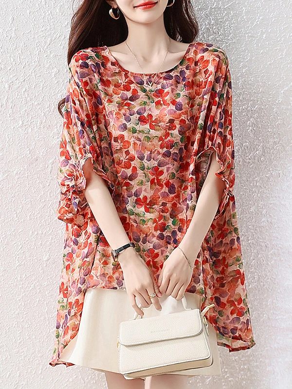 Loose plus Size T-Shirt Women's Summer New Style Casual Comfortable Breathable Belly Covering Big Code Top Fashion Ladies