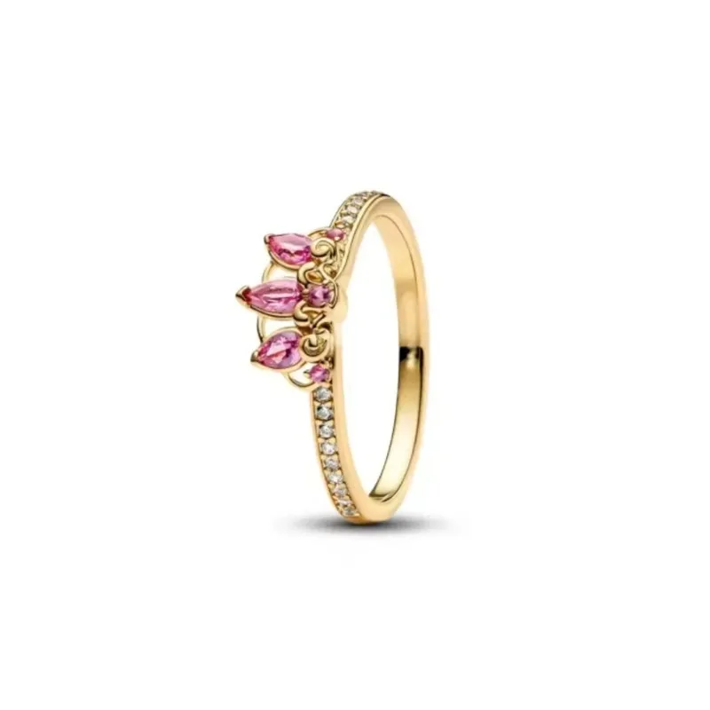 Fashionable 925 sterling silver charming princess ring size 6 7 8 9 women's original wedding crystal luxury accessory image 5