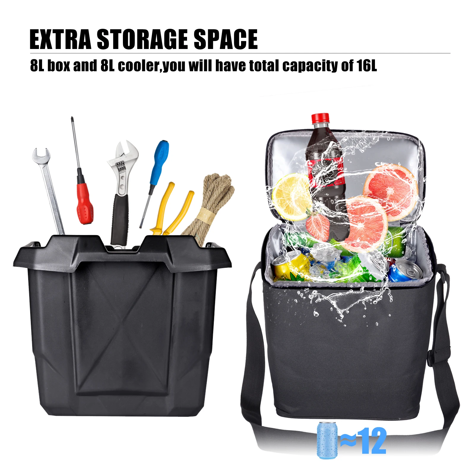 Bloquealo. Relájate. Almacénalo. Kit Completo de Almacenamiento Debajo del Asiento para Can-Am Defender / Defender Max. Caja Portátil Aislada y con Cerradura