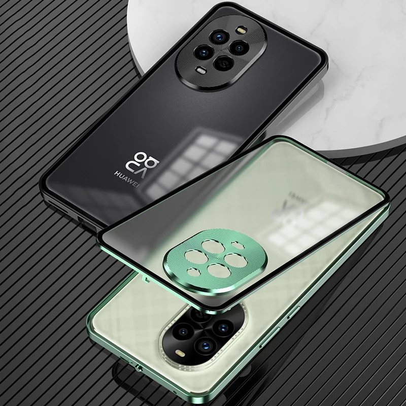 

Tanpaile For HUAWEI Nova 13 Pro 12 Case Metal Bumper Aluminum Alloy, Matte Tempered Glass Back Cover Funda Frame