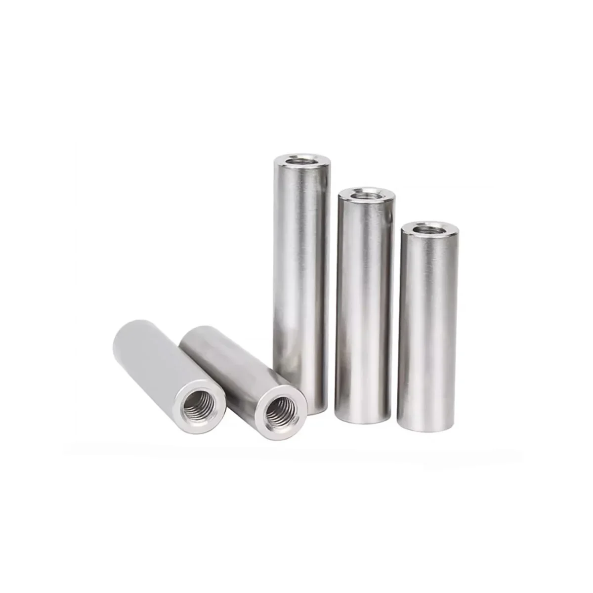 304 Stainless Steel Double Head Internal Threaded Cylindrical Pin / Two End Perforated Support Column Connecting Rod M5M6M8M10