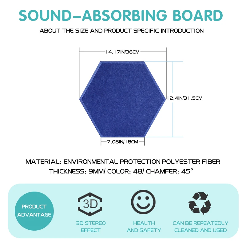Звукостойкие настенные панели, 3 шт., шумоподавляемая Шестигранная акустическая панель 18 см, домашние декоративные полосы для украшения игровой комнаты, дверной уплотнитель