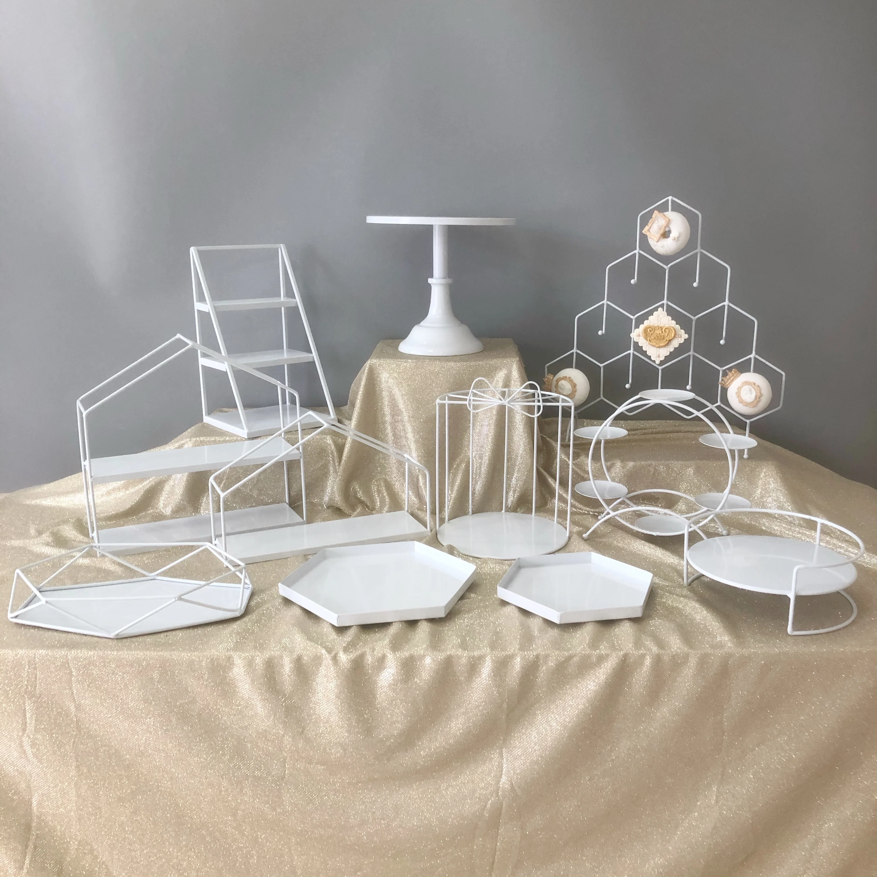 

White Dessert Table Decoration Display Stand Birthday Cake Shelf Cold Meal Tea Break Table Afternoon Tea Dim Sum Rack