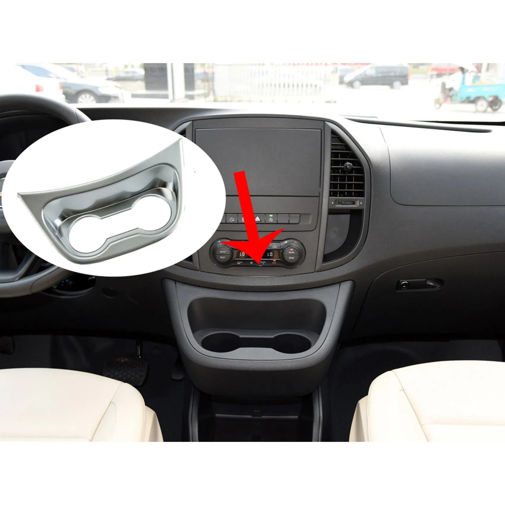 Porte-gobelet d'eau pour Console centrale de voiture ABS, couverture autocollante de décoration pour Mercedes Benz Vito W447 2014 – 2019, accessoires