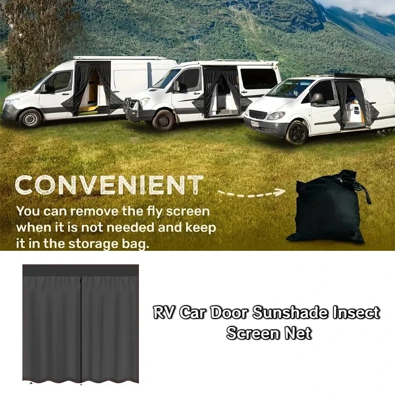 

RV Car Door Sunshade Insect Screen Net Car Trunk Tailgate Mosquito Net Portable Outdoor Travel Camping Shade Screen Universal