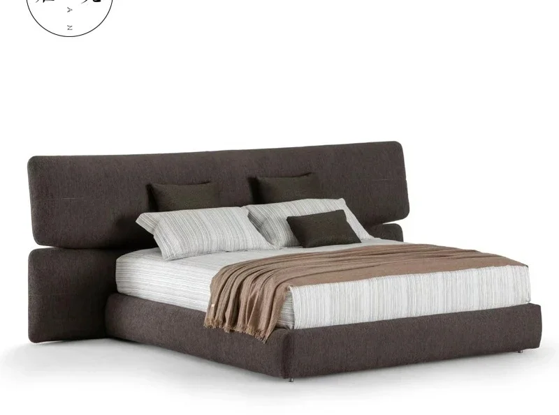 Cama de tecido americano, cama de casal sofisticada