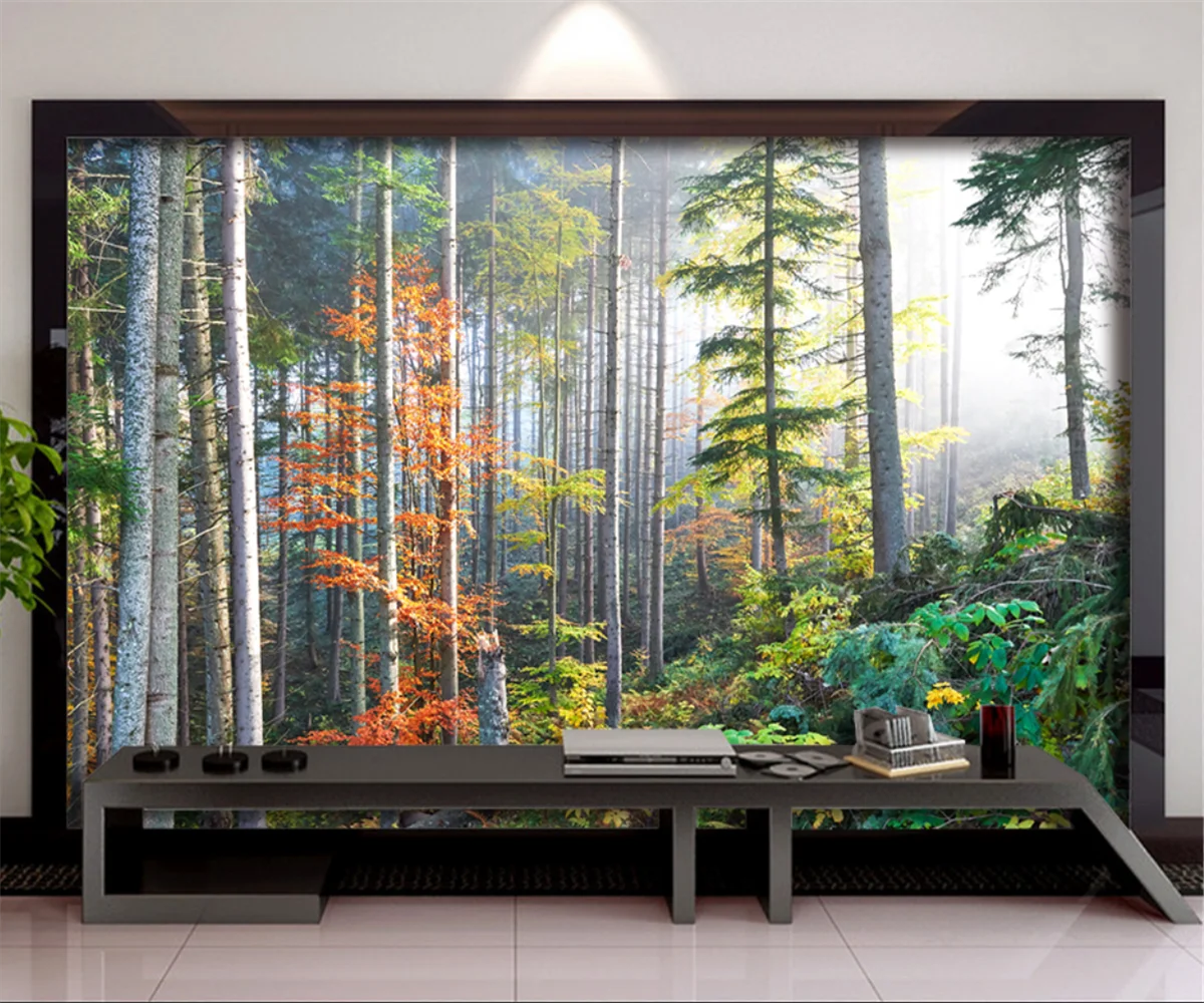 

Custom mural Nordic simple Natural scenery forest bedroom living room background wall decoration wallpaper