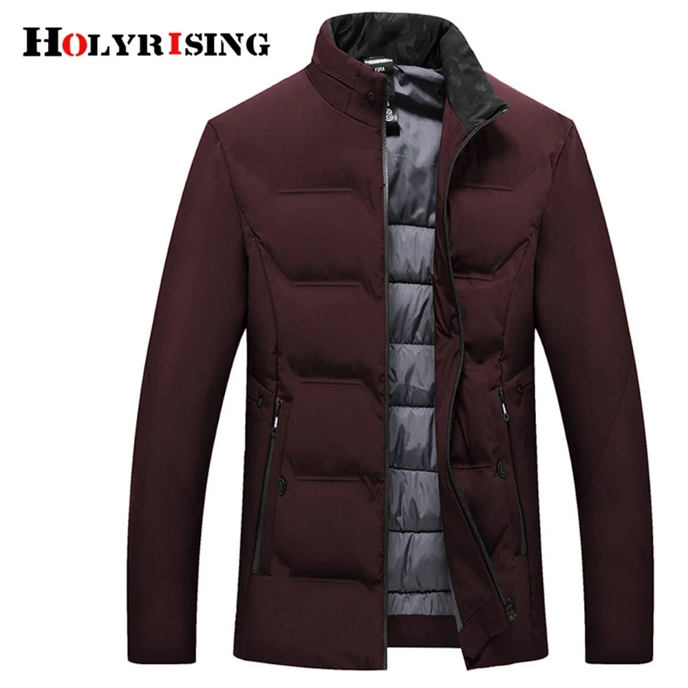 Holyrising Cazadora Hombre Invierno Slim Men Clothes Warm Winter Jacket Solid Cotton Jackets Male Shorts Zipper Coats 18591-5