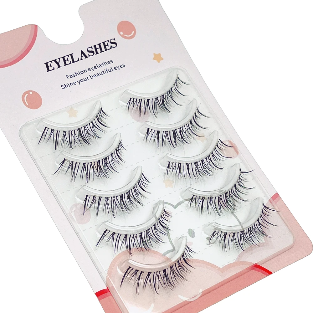 ขนตาปลอมโปร่งใสแบบยุ่งเหยิงพิเศษ 5 คู่ ขนตาการ์ตูนน่ารัก เหมาะสำหรับใช้ในชีวิตประจำวัน เป็นธรรมชาติและนำกลับมาใช้ใหม่ได้