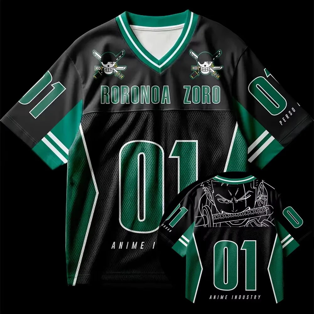 2026 Summer One Piece Anime Jersey Camiseta Zoro Oversized Y2k Fashion Casual Sports T-Shirt For Men And Women Tops