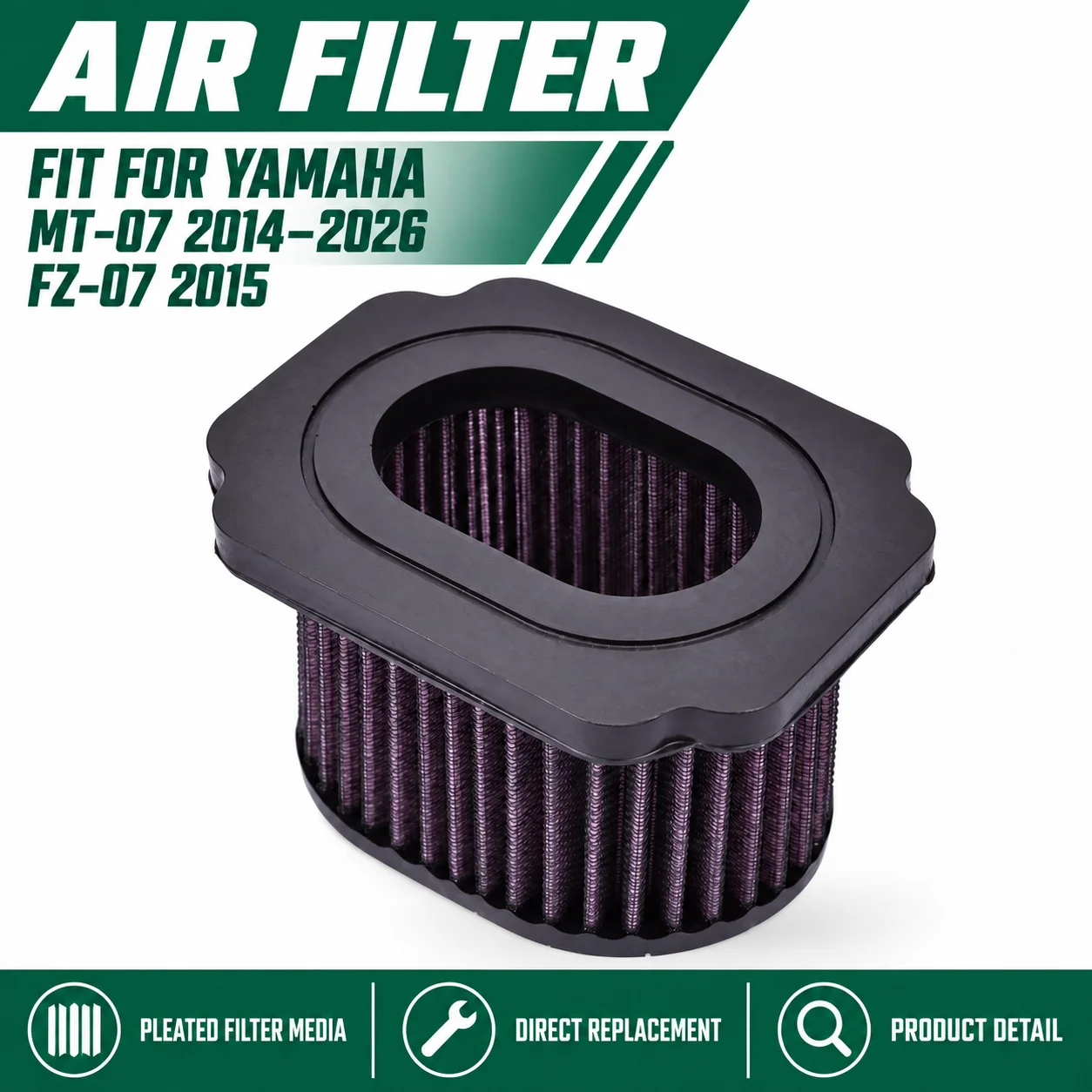 Fit for 2014 - 2026 YAMAHA MT-07 MT07 FZ-07 Tracer 700 Air Filter Intake Cleaner XSR700 Tracer 7 YZF-R7 YZF R7 2025 2024 2021