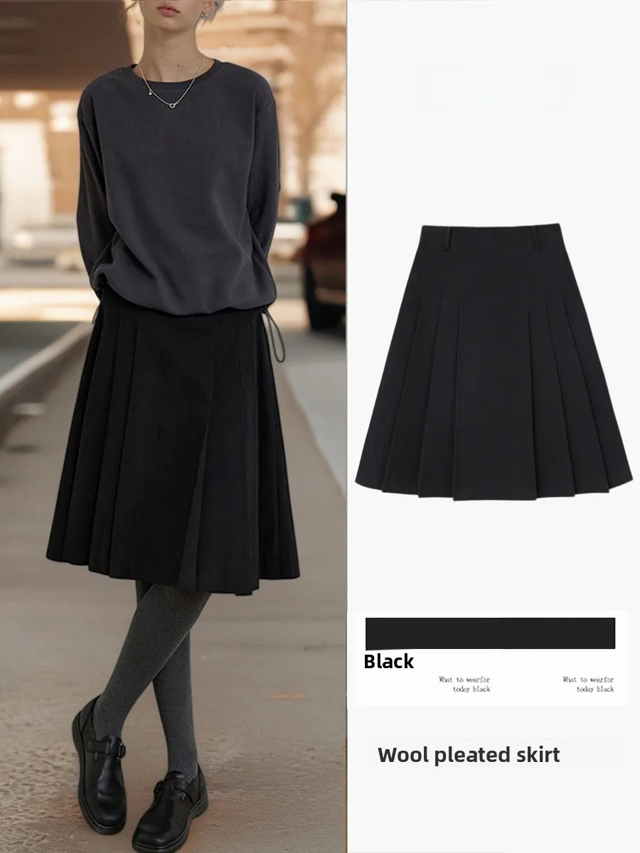 

Юбка трапециевидной формы Bla, женская осенне-зимняя новинка, с высокой талией, скрытые бедра, плиссированные утягивающие юбки, повседневные юбки