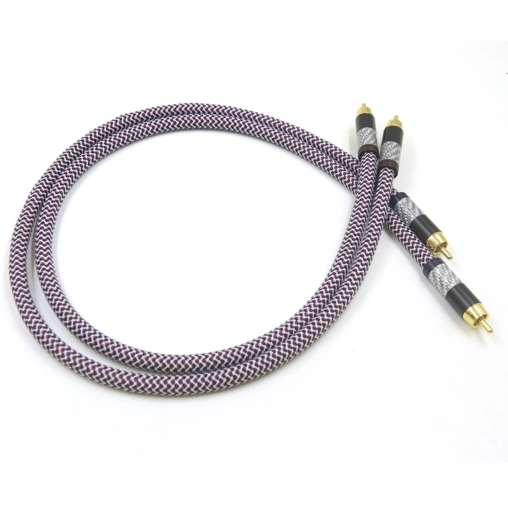 XLO HTP1用Hifiオーディオケーブル,金メッキカーボンファイバーのペア,2rcaケーブル,6n ofhc,ダブルrca信号線,rcaケーブル