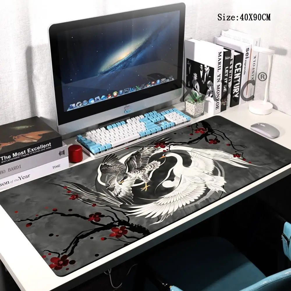 HYBXAXC Gaming Mouse Pads Koi Taichi Neutral Table Mats Computer Mousepad Company Big Deskmat  Gamer Mousepads Fish Mouse Mat