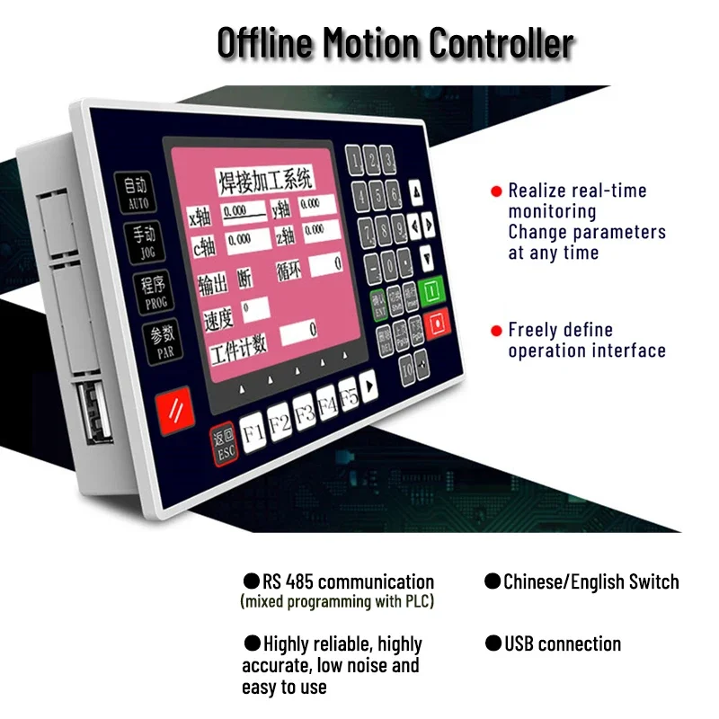 Servo motor de passo cnc controlador de movimento offline controlador programável de 1-4 eixos rs485 tc55v roteador de gravação usb