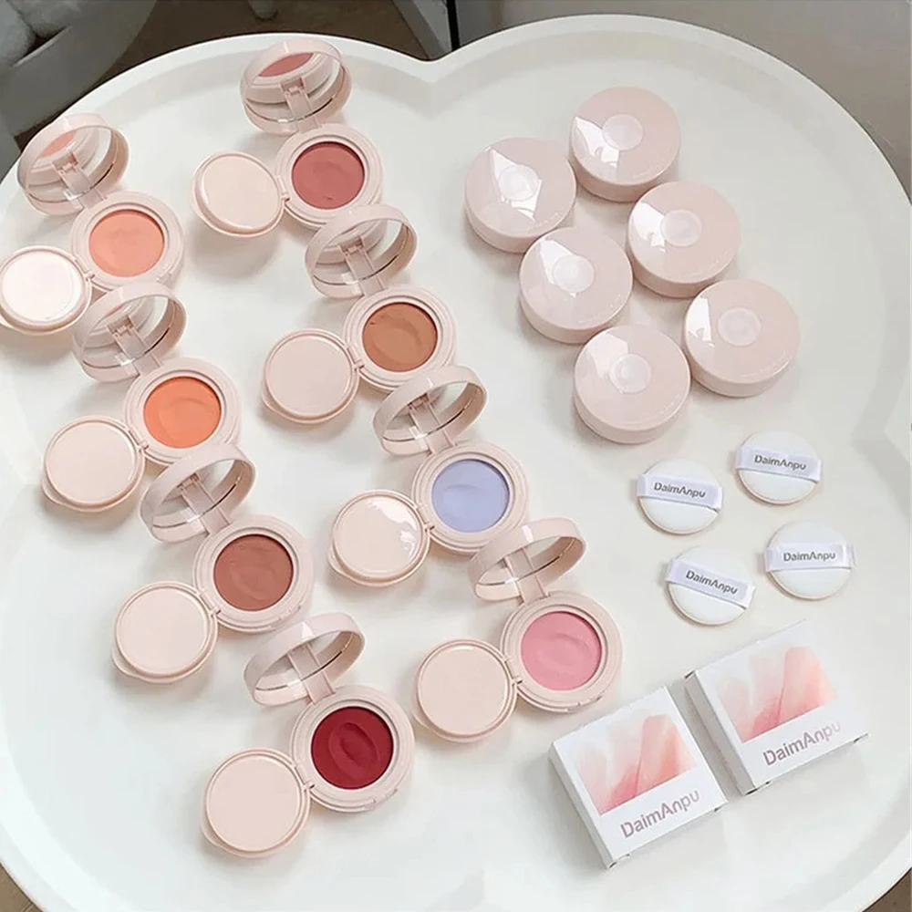 Cushion Blush Cream Face Makeup Blusher Pink Natural Cheek Tint Blush Nude Rouge Cushion Cosmetic Matte Rose Idol Makeup