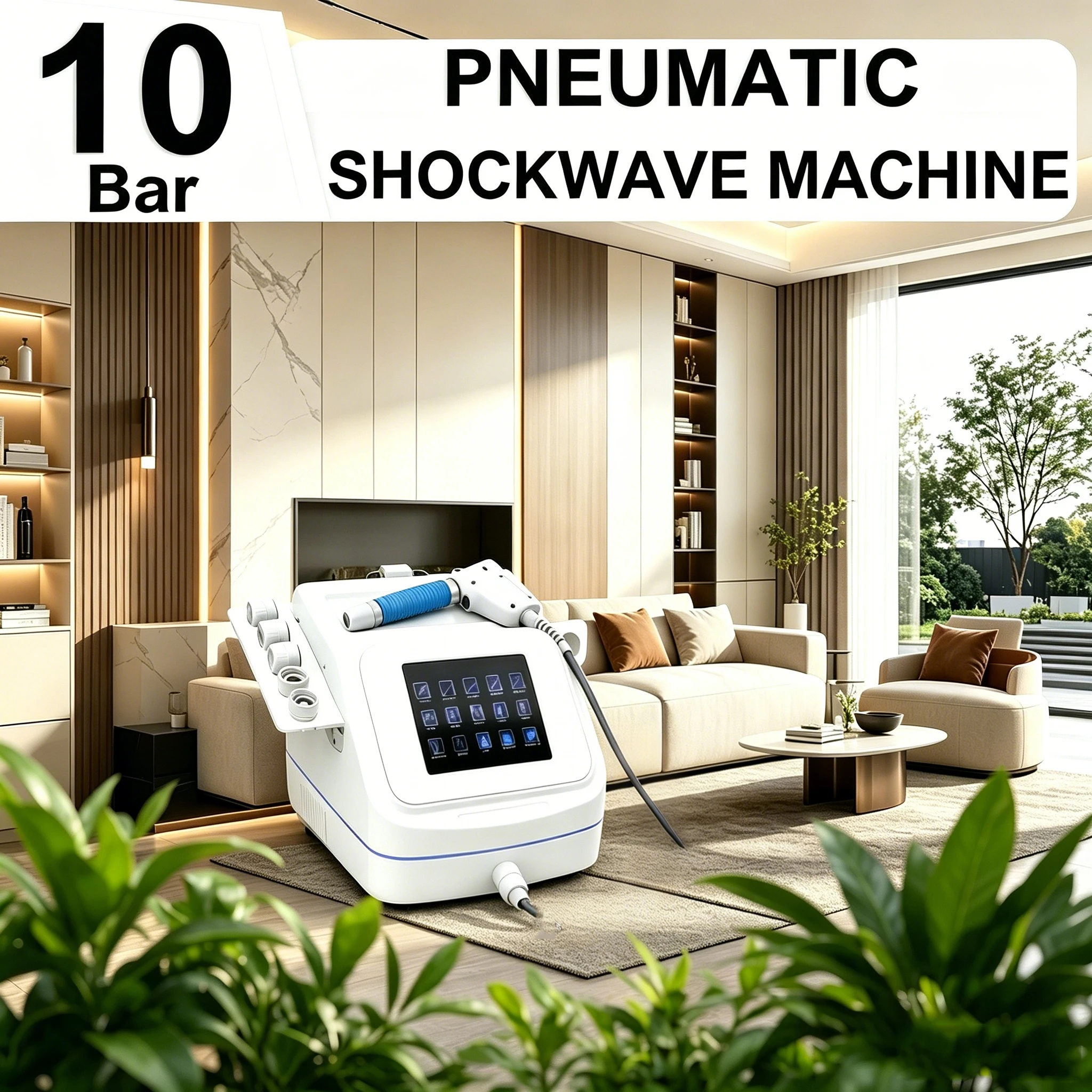 

Pneumatic Shockwave Therapy Machine For Chronic Pain Relieve Muscle Relax For ED Treatment Tennis Elbow 10Bar Shock Wave Device