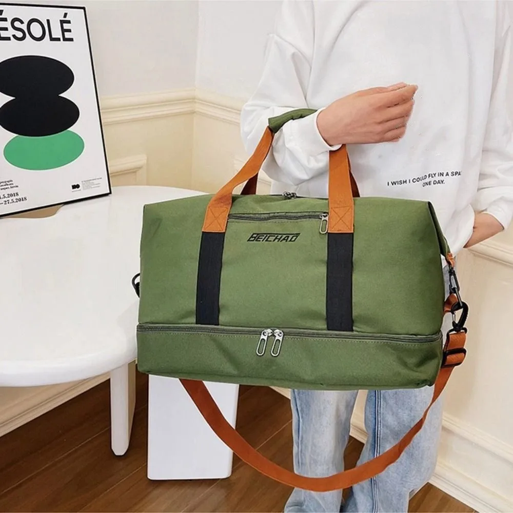 Fashion Large Capacity Travel Duffle Bag Handheld Waterproof Travel Luggage Bag Sports Business Trip Messenger Bag Women