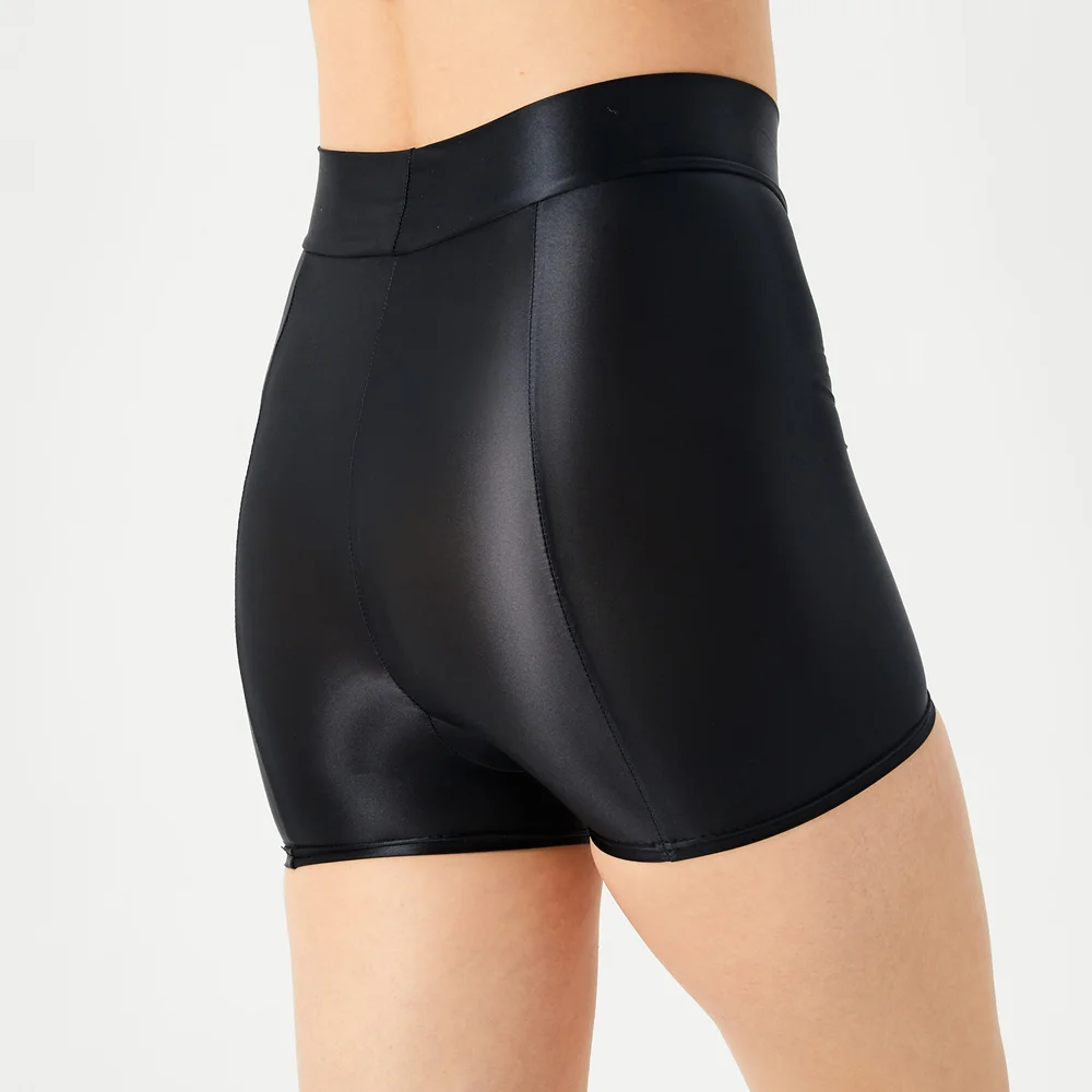 مثير النساء وصمة عار السلس عالية المرونة ملخصات لون الحلوى النفط لامعة لامعة اليوغا قصيرة الملاكمين مثير سلامة السراويل الملابس الداخلية