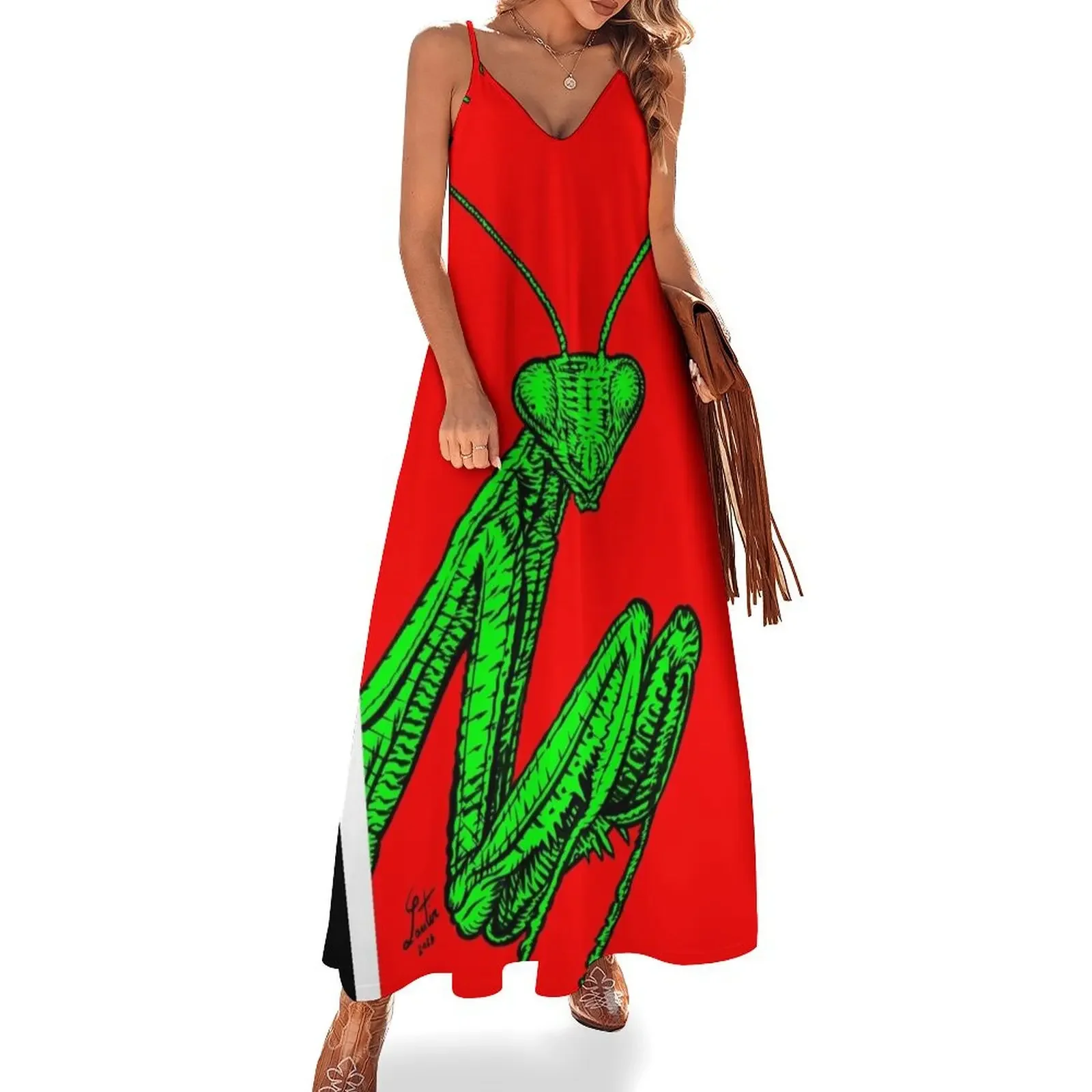 PRAYING MANTIS.4 Ärmelloses Kleid Damen Abendkleid Brautkleider für Damen Tanzkleider lockeres Damenkleid