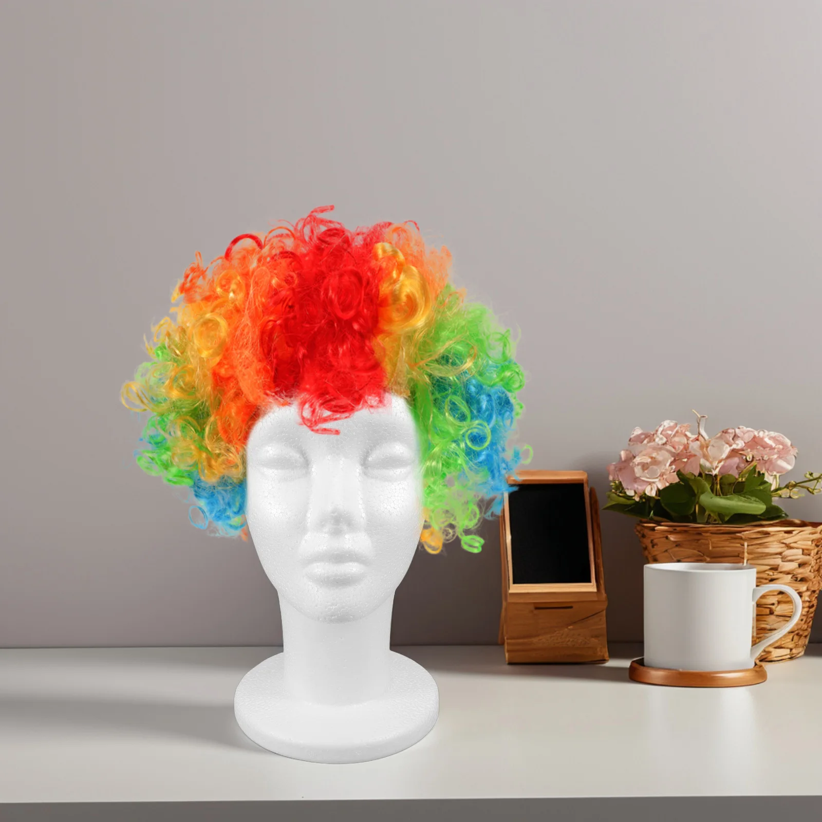 

Foam Mannequin Bald Model Display for Hat Hair St Foam Head Realistic Diy Versatile Storage Solution