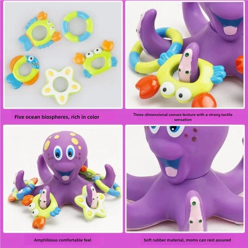 Giocattoli da bagnetto per bambini Gioca a giocattoli d'acqua Divertente anello galleggiante Gioco di lancio Vasca da bagno Piscina da bagno Giocattolo educativo per bambini Regalo per bambini Pesce