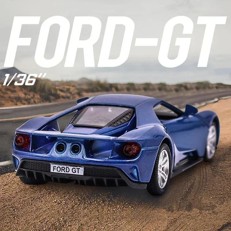 MaKeda1:36 Ford GT Sports car pull back models Diecasts Metal toy car model high simulation door collection gift for children