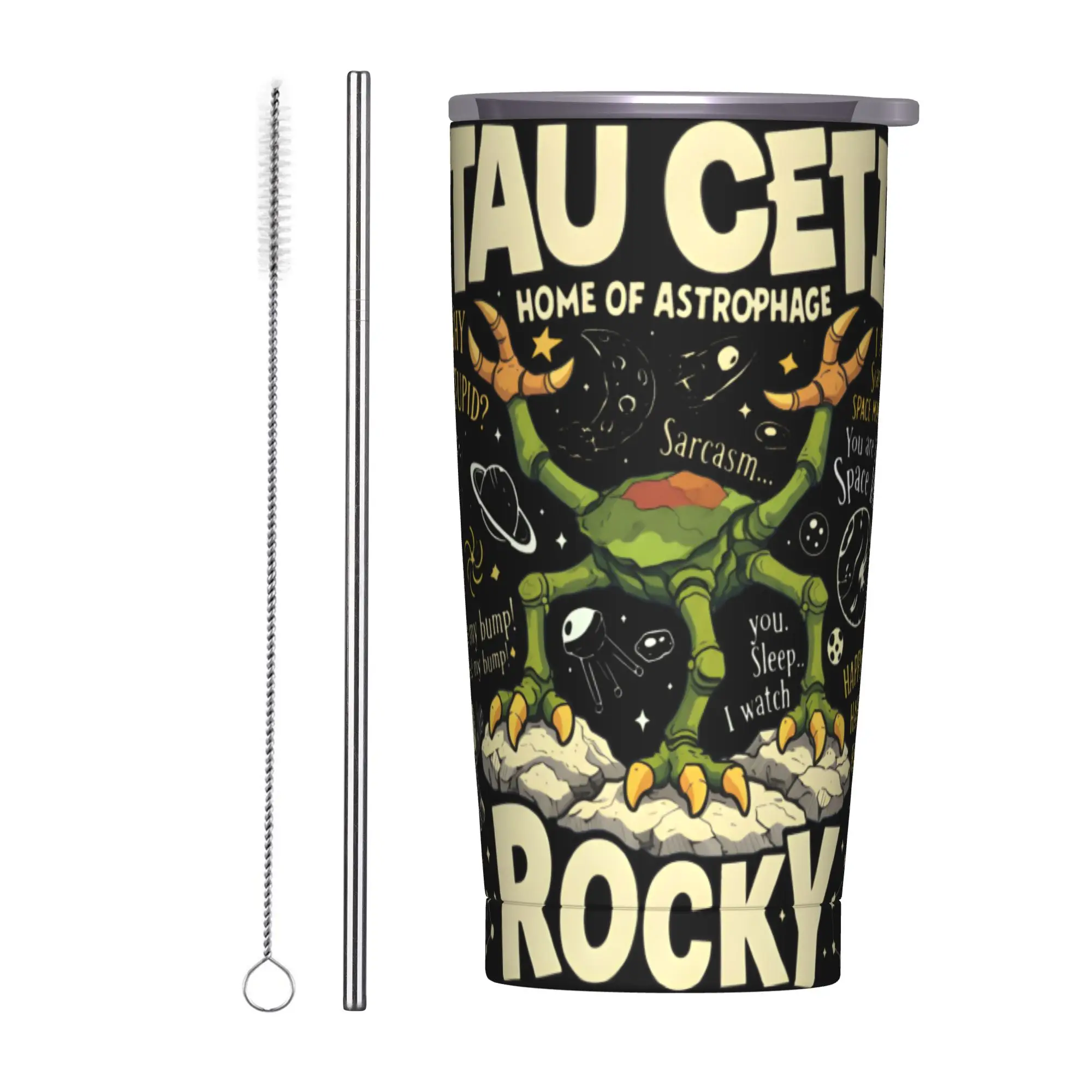 Rockys Project Hail Mary Space Monster Tumbler Vacuum Insulated  Thermal Cup Stainless Steel Smoothie Tea Mugs Spill Proof, 20oz