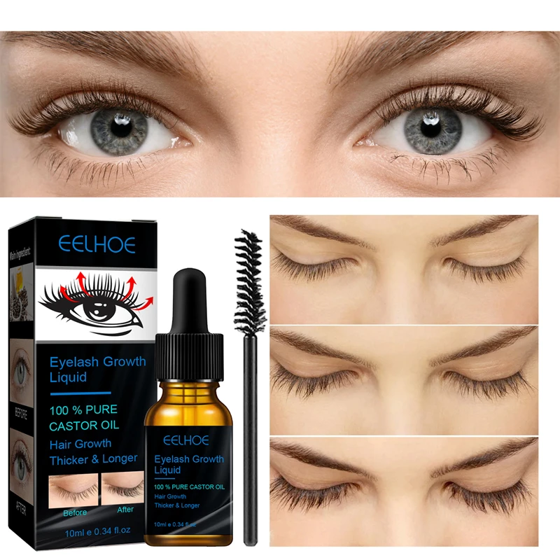 Eyelash Growth Serum Castor Oil Eyelash Care Solution Eyelashes Enhancer Longer Thicker Eyebrows Lift Growth Fluid Eye Care