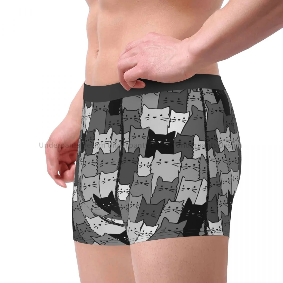 Silent Cats Monochromatic Underpants Breathbale Panties Men\'s Underwear Comfortable Shorts Boxer Briefs