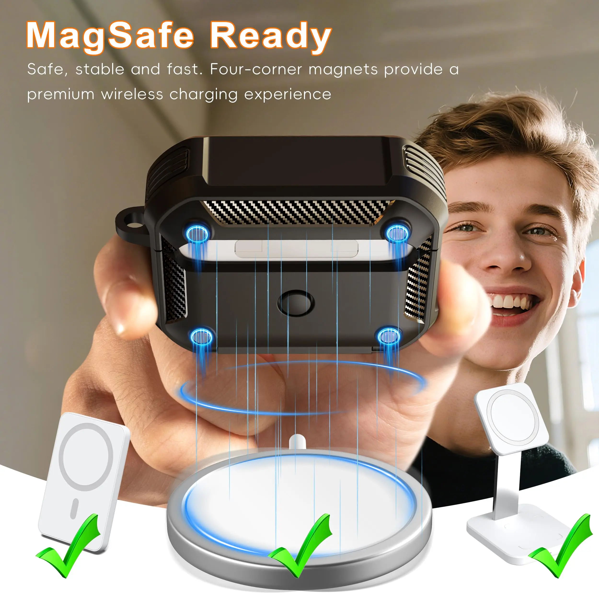 حامل هاتف مغناطيسي التلقائي التبديل حقيبة سماعة الاذن ل Airpods Pro 2 شحن لاسلكي غطاء سماعة الرأس ل Air Pods Pro 2 Funda