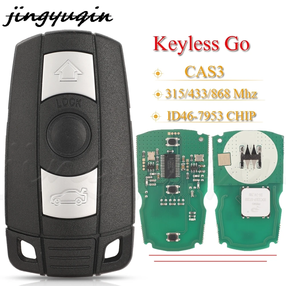 

JYQ 315/433/868MHz Keyless-Go Remote Smart Key For BMW 3/5 Series CAS3 X5 X6 Z4 E70 Car ID46 Pcf7953 Comfort Access Hands Free