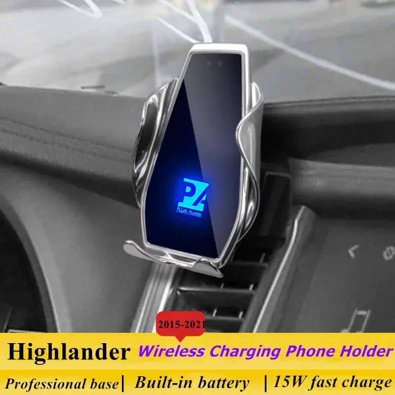 

2015-2021 For Toyota Highlander Mobile Phone Holder Wireless Charger Car Mount Navigation Bracket GPS Support 360 Rotating