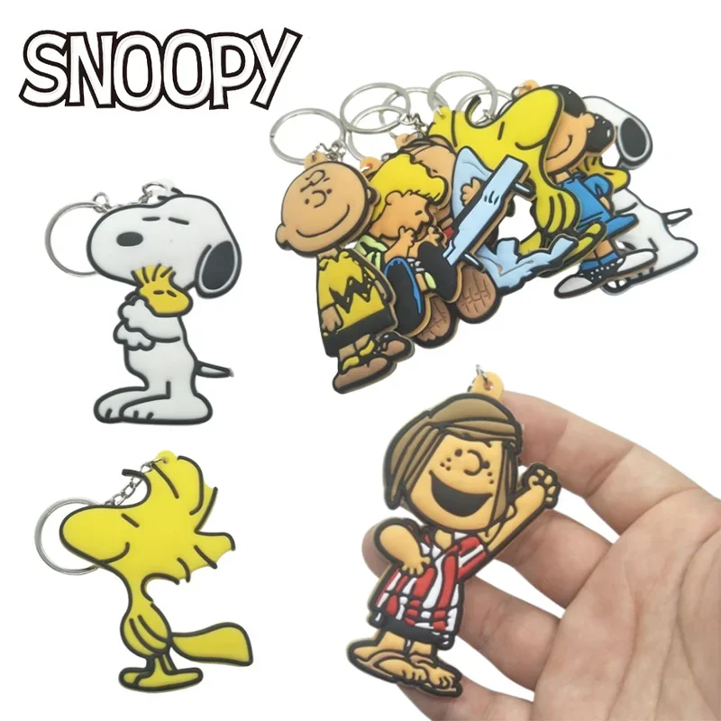 Snoopy Charlie Woodstock Key Chain Mobile Phone Chain Keyring Student Gift Cute Cartoon Bag Pendant Lanyard Decor Keychain Gift