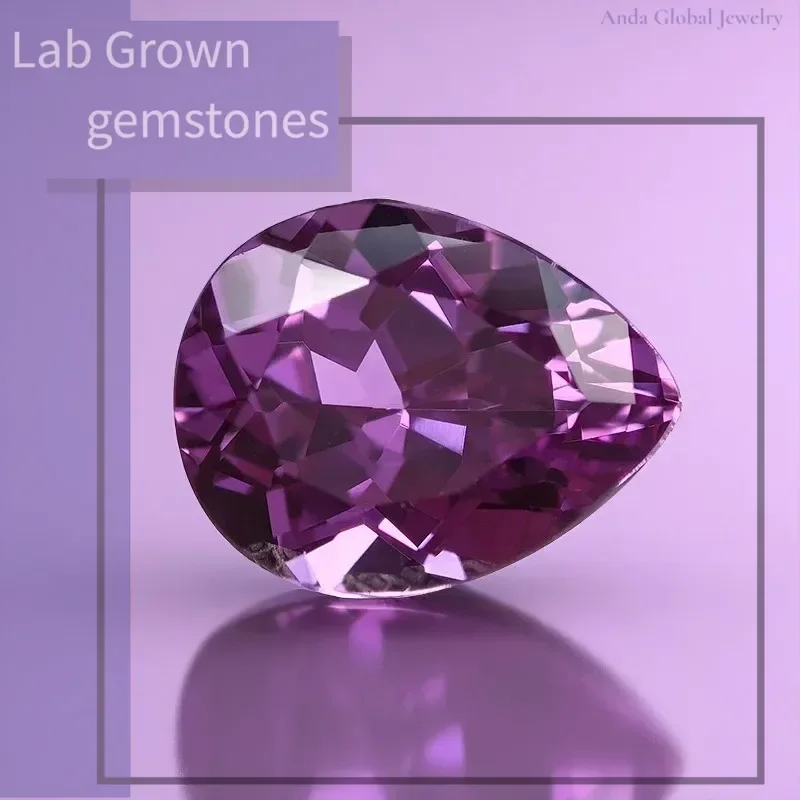 

L-Purplish Red Color Lab Grown Sapphire Pear Cut VVS1 Stone for Charms Diy Jewelry Making Bracelet Selectable AGL Certificate