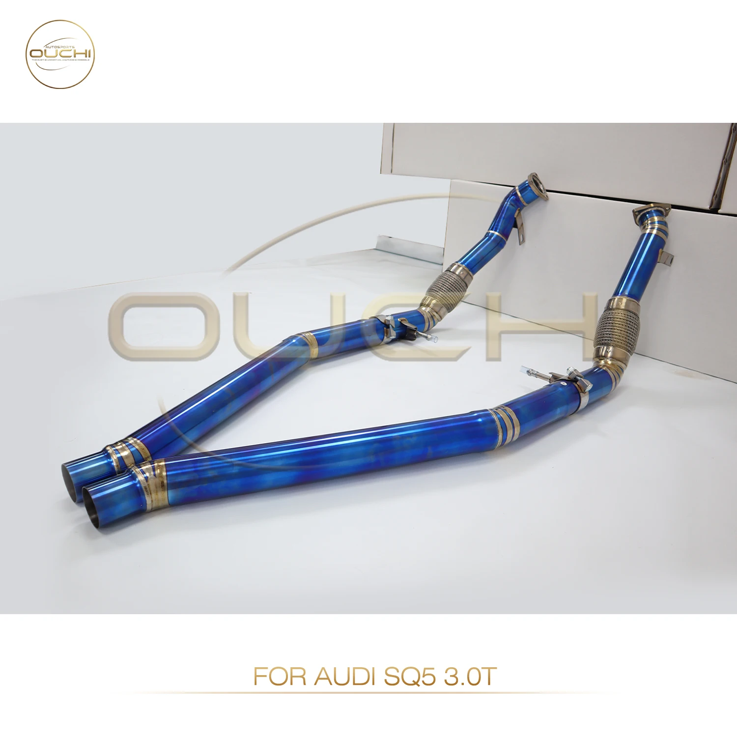 OUCHI titanium alloy Exhaust System Performance Middle Pipe For Audi SQ5 3.0T  Resonant Tube