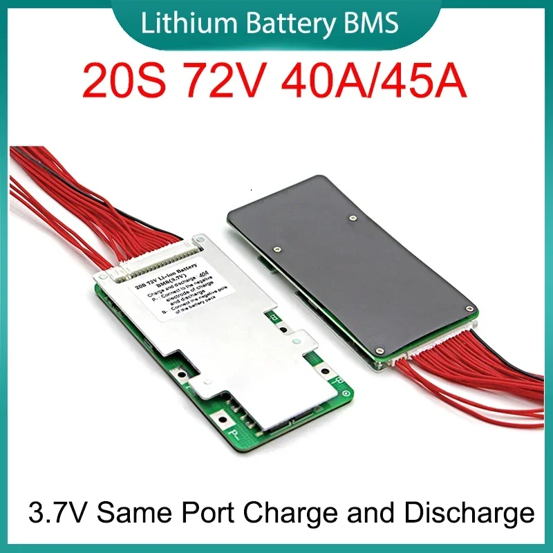 Новая плата защиты литиевой батареи 20S 72V 40A 50A BMS 3,7V с тем же портом PCM PCB DIY 72V 20A Li-ion Cell Enhance Balance Function