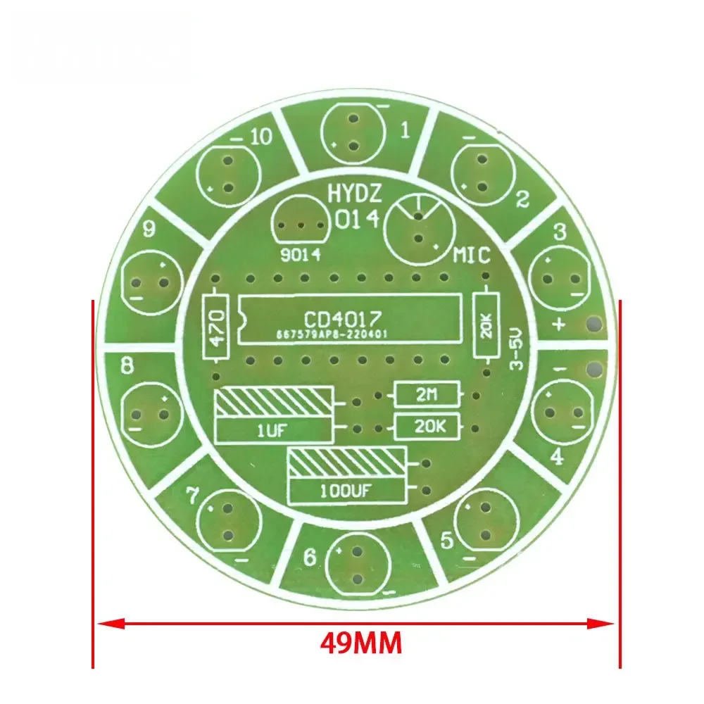 CD4017 Voice-Controlled RGB Rotating LED Light Kit - 5V DIY Electronic Circuit Kit for Student Labs & Educational Projects